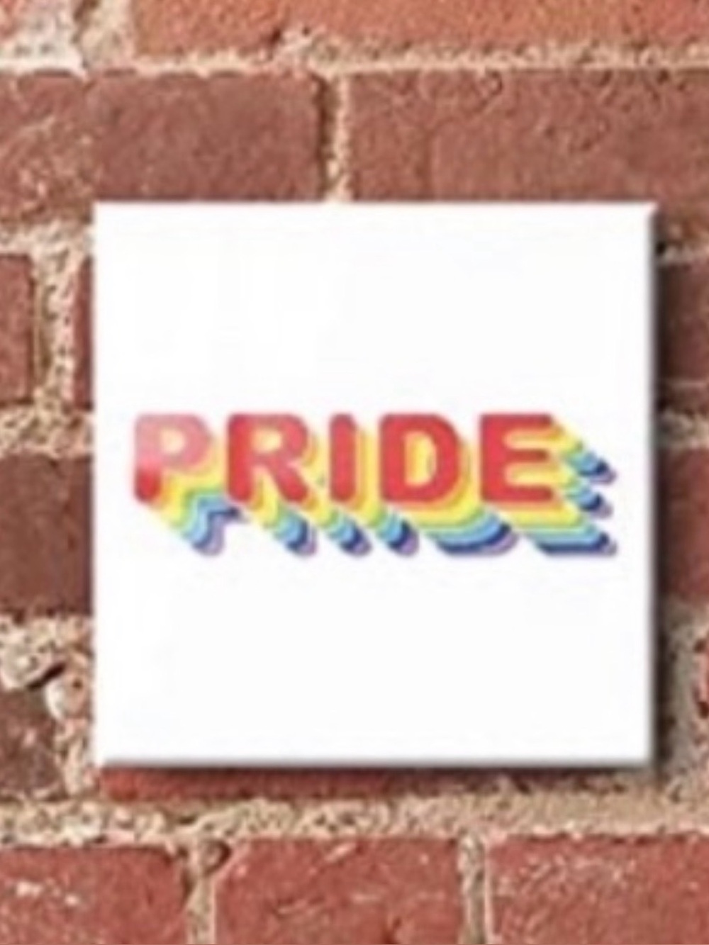 Pride Tempered Glass Tile Wall Hanging NWT